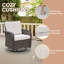 Ensemble de canapé de patio en osier pour 4 personnes et chaises berçantes pivotantes avec coussins beiges, avec tables
