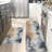 Orange & Gray Abstract, Kitchen Mats 2-Piece