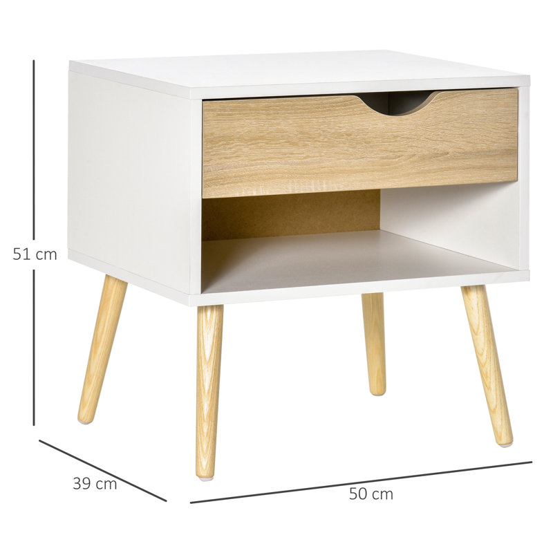 Glostrup 50cm W Particle Board Bedside Table