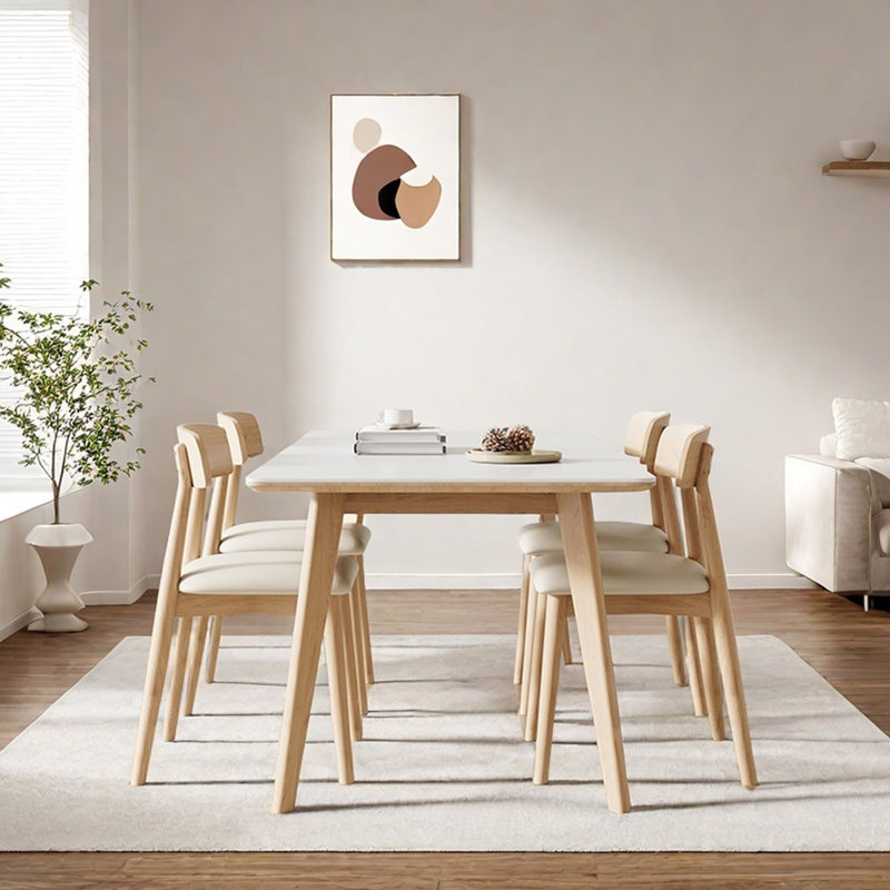 Table et chaises en chêne fritté Timeless, 29.52"H x 55.11"L x 31.49"W