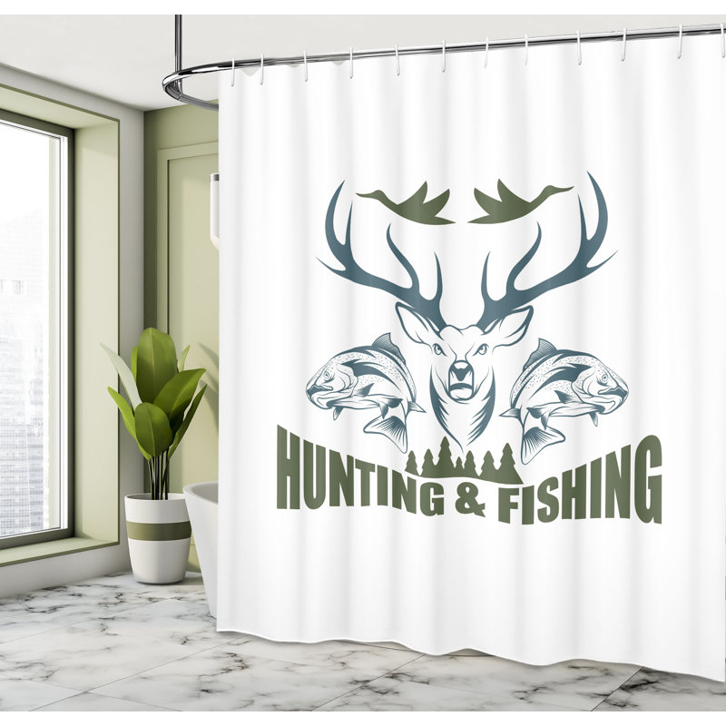 Shower Curtain with Hooks Included, 69" H x 105" W