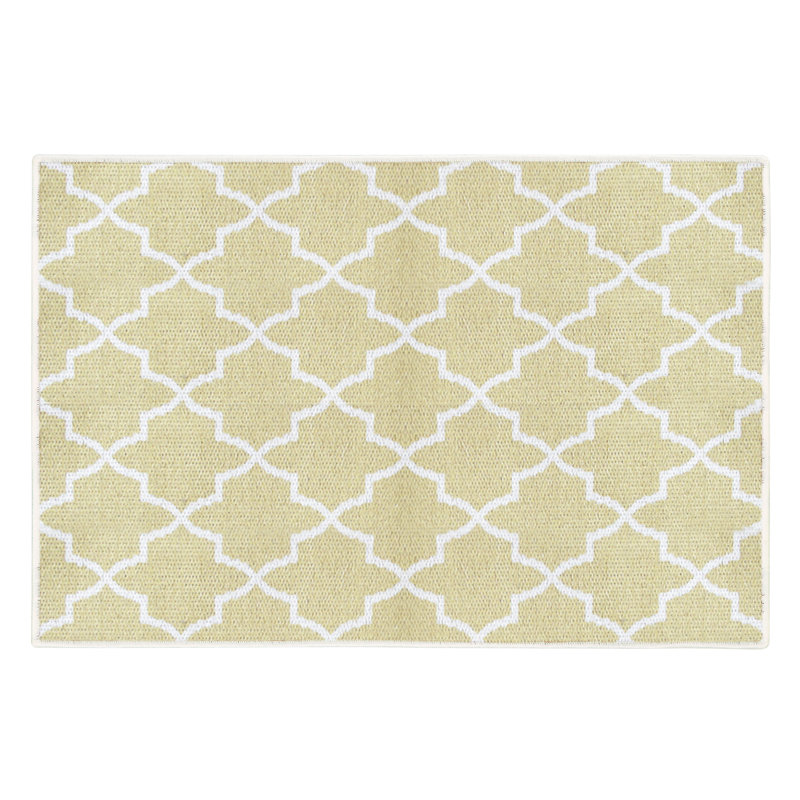Werra Geometric Non-Skid Kitchen Mat, Beige