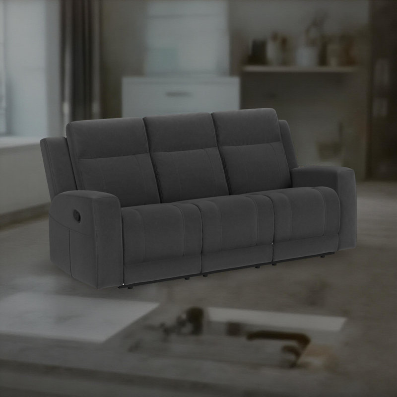 Canapé inclinable Peshawa, Similicuir gris anthracite foncé