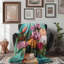 Vibrant Florals - Couverture de qualité supérieure 1 pièce-98968262