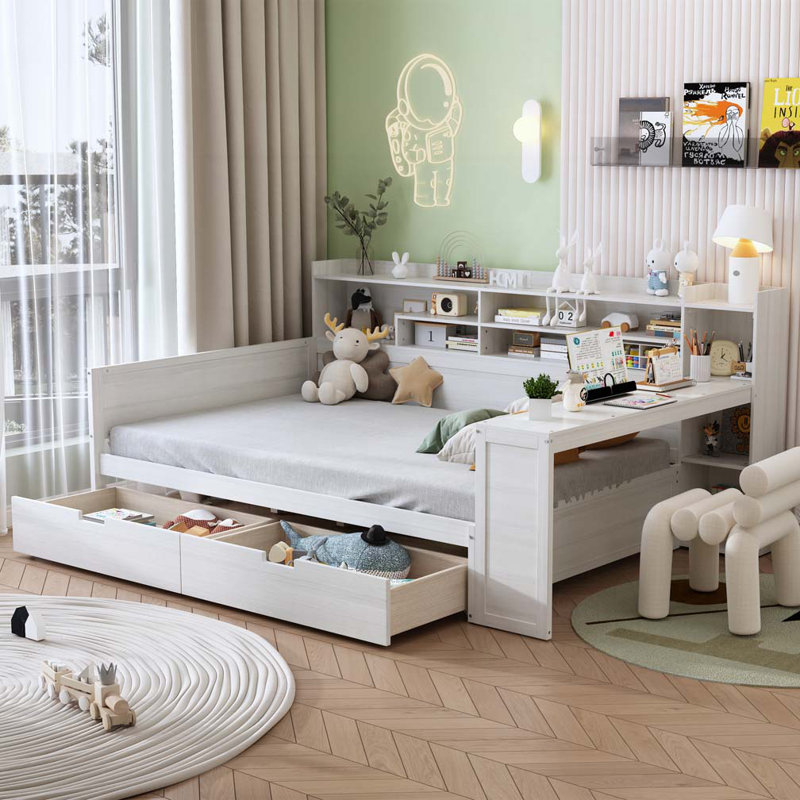 2-Drawers Storage Daybed, Full/Double, Antique White