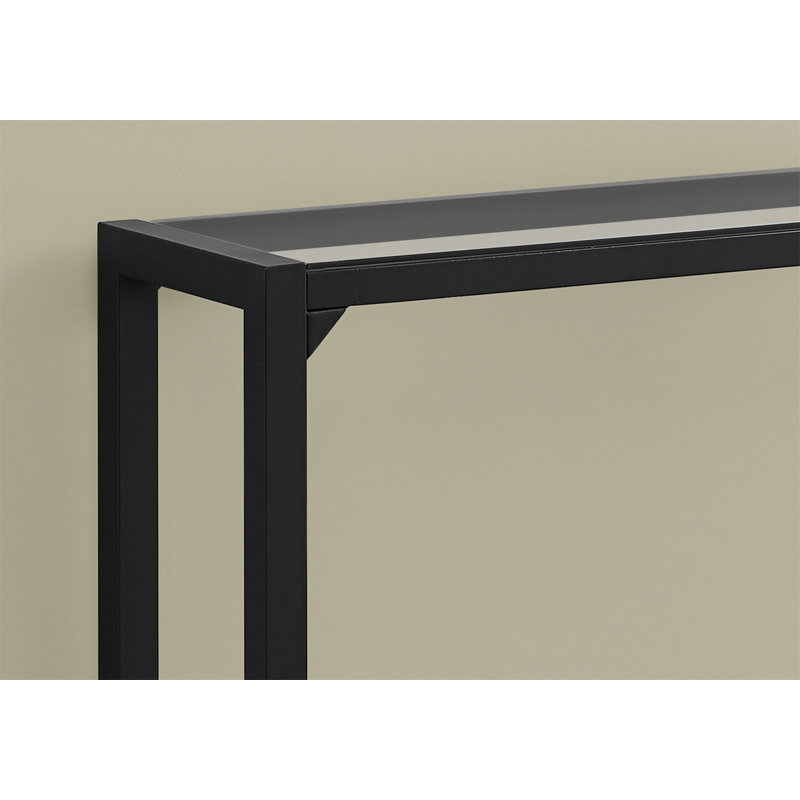 Versatile Accent Table for Console, Entryway, Sofa, Living Room, and Bedroom with Clear Tempered Glass and Contemporary Design