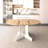 Expandable Oval Dining Table, 59X43 Inch For Kitchen, Removable Leaf, Solid Base, White Table , With Material, Finish