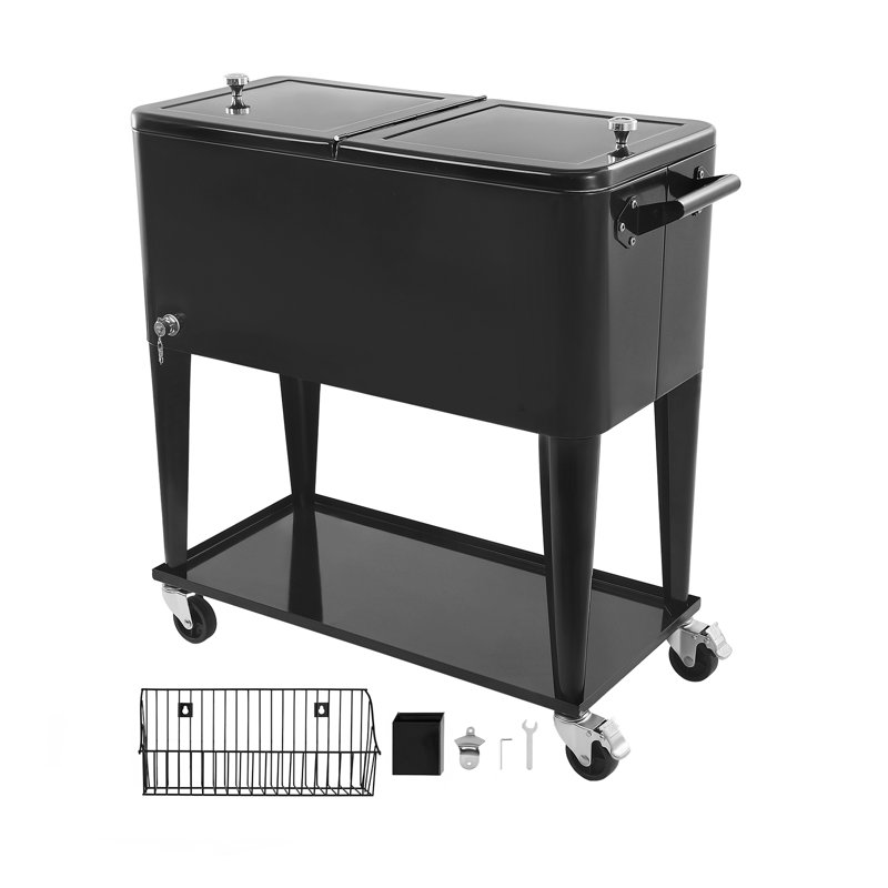 VEVOR 302.8L Ice Chest with wheels in Black