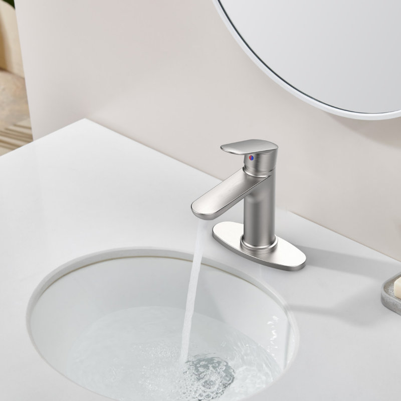 Single Handle Zinc Bathroom Sink Faucet, Brushed Nickel