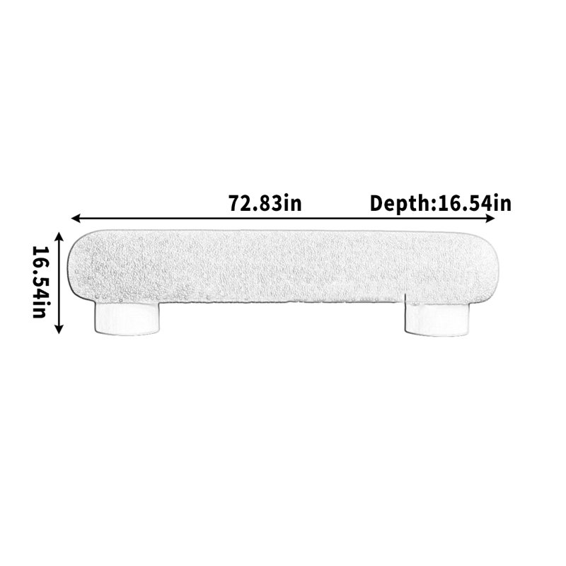 Tabouret en agneau, H 16,54 po x l 72,83 po x P 16,54 po
