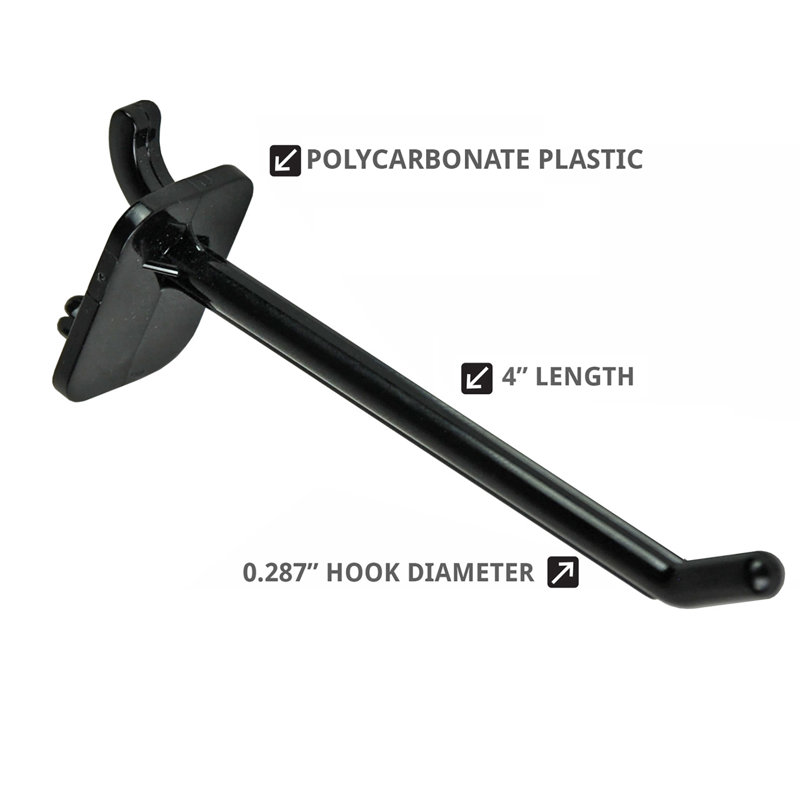 4" Lexan Hook: 0.287" Diameter, 50-Pack