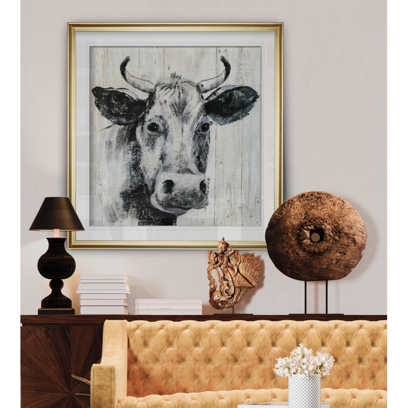 " Howdy Neighbor I ", 27" H x 27" W x 1.5" D, Gold Framed