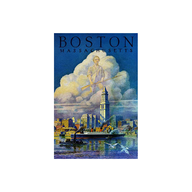 Boston-impression d’art graphique non encadrée, H 30 po x l 20 po