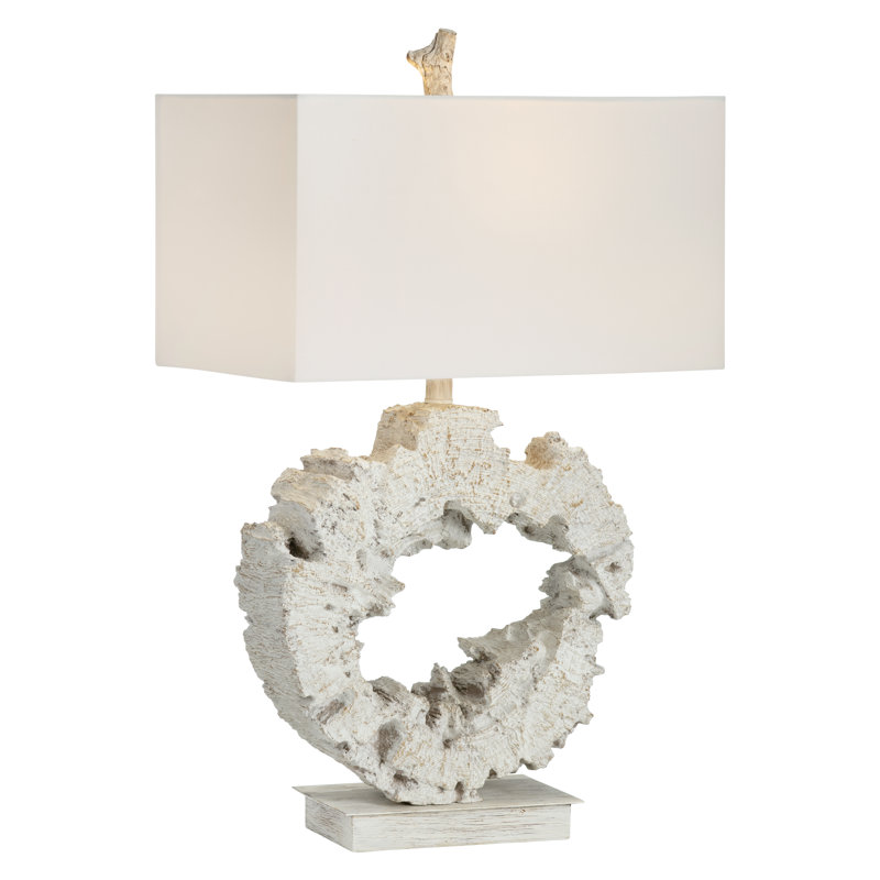 29.5" Resin Table Lamp With White Shade