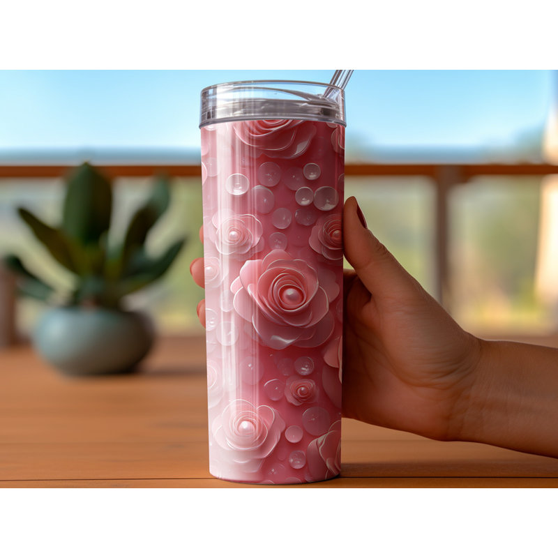 Choose Handmade Tumblers 591ml Vacuum Insulated Stainless Steel (18/8) Travel Tumbler with Straw