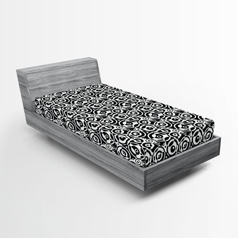 Drap-housse noir et blanc Ambesonne, Drap-housse de taille double