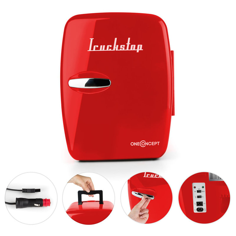OneConcept 14m³ L Freestanding Mini Fridge, Red