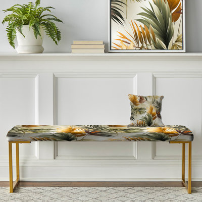  Japanese Upholstered Gold Bench