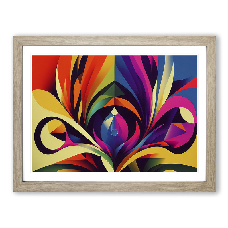 Cosmopolitan Abstract - Framed Print, 34cm H x 46cm W x 2cm D, Oak