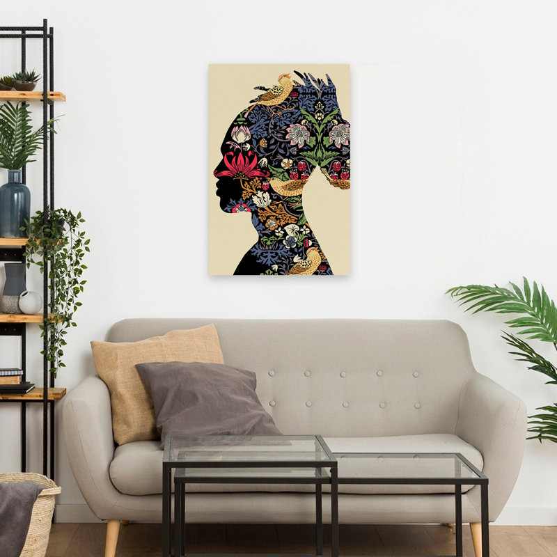 Afro Man - Art figuratif botanique figuratif, H 24 po x l 16 po