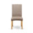 3 Piece Dining Room Furniture Set Contains a Round Dining Table with Dropleaf and 2 Dark Khaki Linen Fabric Parsons Chairs, Oak-476447718-476447713-429625714