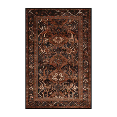Machine Washable Turkish Black Area Rug