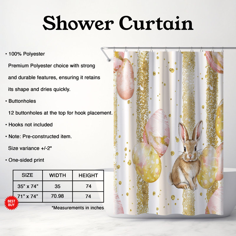 Rideau de douche Springtime Bloom - Premium, H 74 po x l 71 po