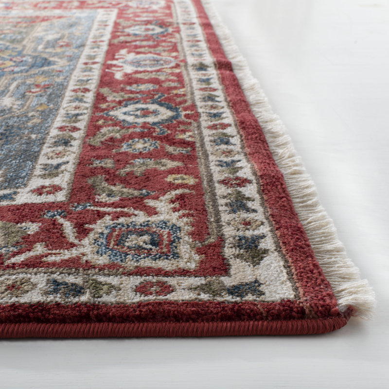 Elegant Red/Navy Traditional Oriental Area Rug - 72x26