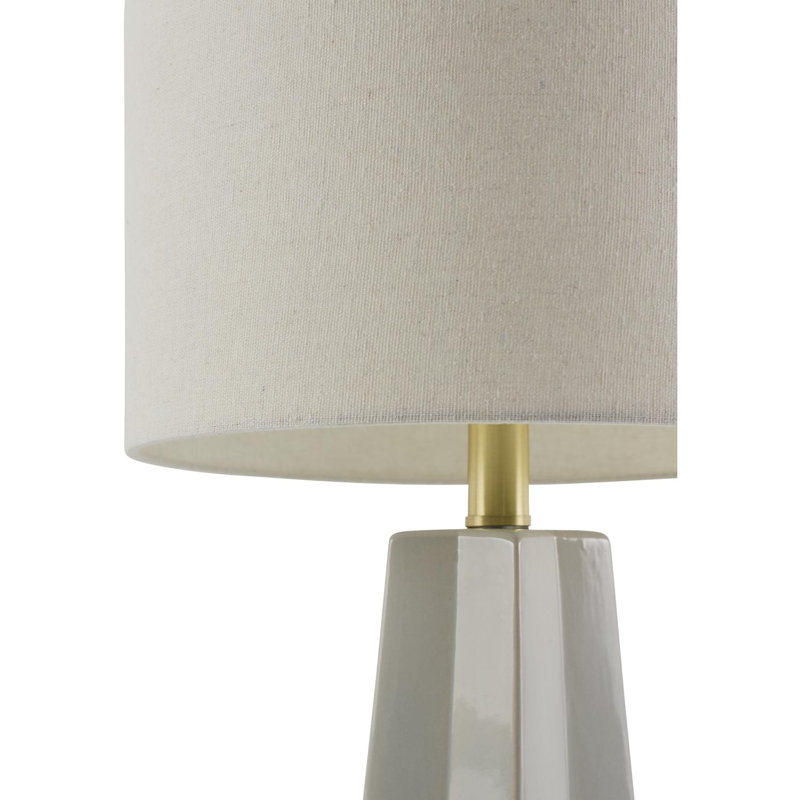 Lampe de table Magalie, Gris, Crème, crème