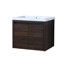 Armoire de salle de bain 24 po - fixation murale, fermeture en douceur, noyer, armoire de rangement élégante en résine avec fermeture 24 po, fermeture, rangement moderne-165864495-165864480