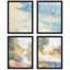«Watercolor Forest Tree Landscape Collage», ensemble de 4 impressions murales géométriques abstraites encadrées sur papier, impression de 4 pièces-93012295-93012298