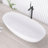 65.2 inch Freestanding Solid Surface Soaking Bathtub with Drain-127549689
