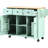 Mint Kitchen Island With Construction And Style Rubberwood Countertop Drop, 5 Wheels, 3 Drawers, Adjustable Shelf In Hint-42393148