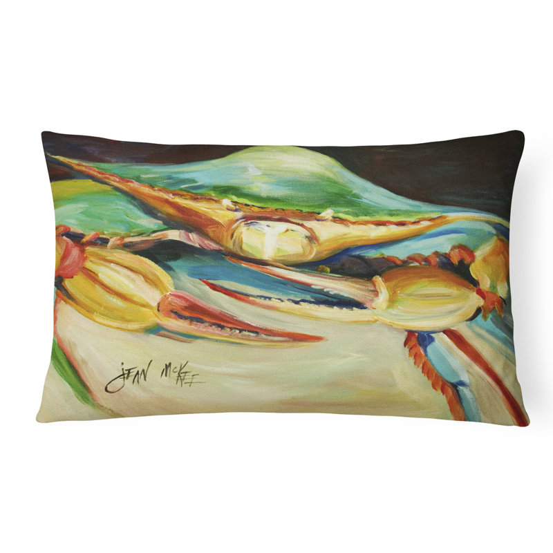 Crab Outdoor Reversible Throw Pillow