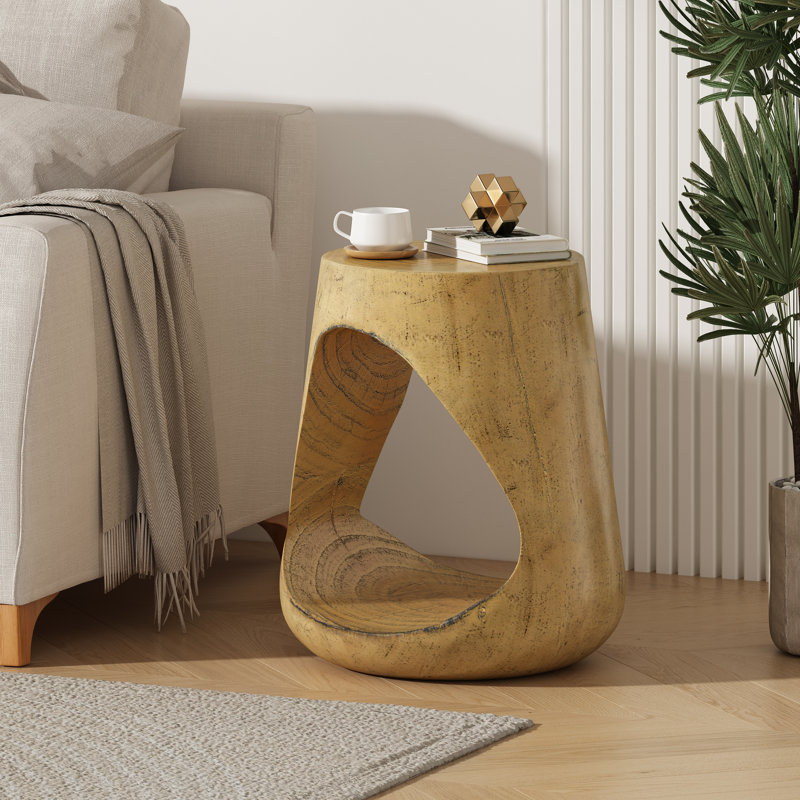 Table d'appoint charmante et creuse avec attrait artistique et durabilité, Naturel