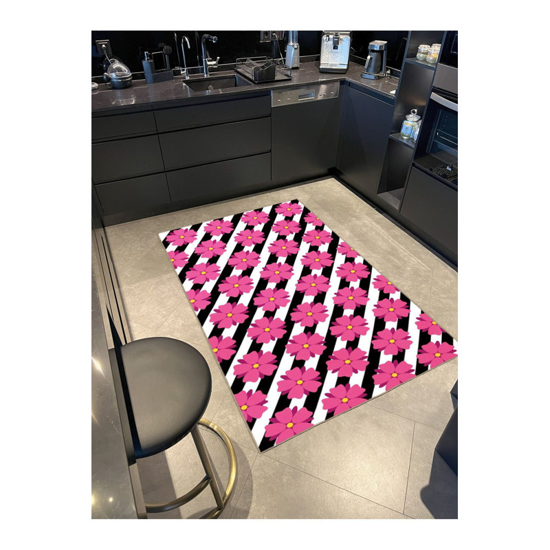 Tapis rose lavable à la machine, Tapis de couloir 3 pi 3 po x 9 pi 10 po