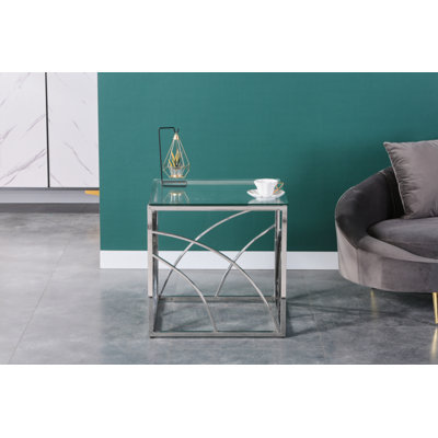21.6'' tall Glass End Table
