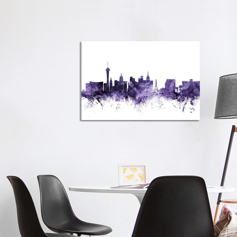 Las Vegas, Nevada Skyline by Michael Tompsett - 1 Piece Wrapped Canvas Painting, 101.6 cm H x 66.04 cm W x 3.175 cm D