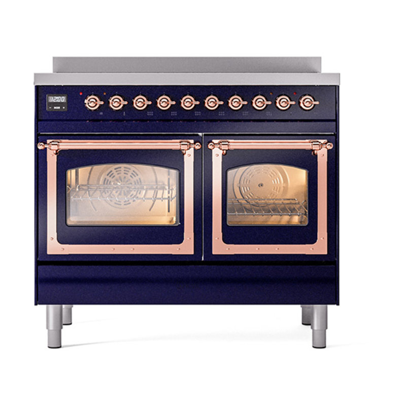 ILVE Nostalgie II Noblesse 40 po à induction, Bleu minuit / cuivre