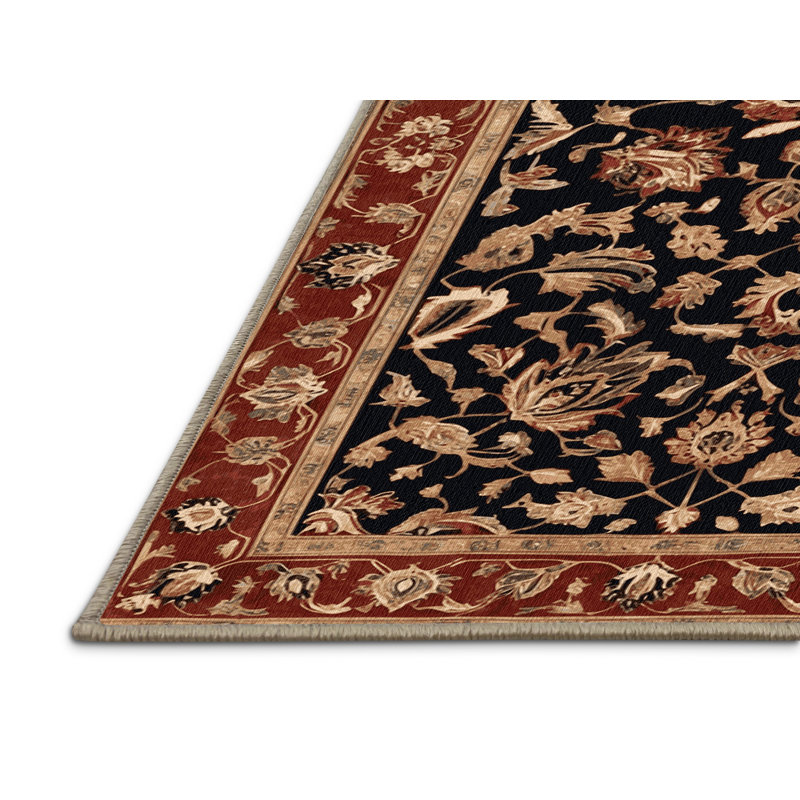 Machine Washable Persian Brown Area Rug, Square 7'