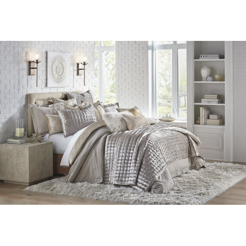Prato Quilt Set, Ivory, King Quilt + 2 Pillow Shams