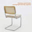 Chaises de salle à manger en velours et rotin avec pieds chromés-705766850-705766863