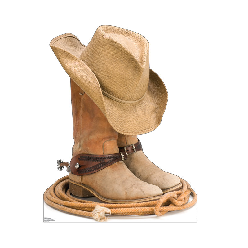 57 x 45 Inch Cowboy Boots and Hat Cardboard Cutout