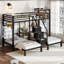 Lits gain d'espace avec rangement, lit simple triple avec cadre en métal, pour maison familiale moderne-1131752421