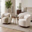Fauteuil d'appoint COLAMY AURA capitonné, en forme de tonneau, avec base pivotante et coussin lombaire amovible-177021770