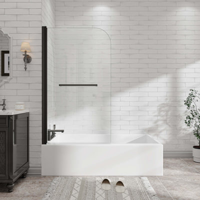 55"-60" W X 72" H Matte Black Reversible Installation Double Bypass Sliding Shower Door,Aluminium Alloy Frame,1/4"(6MM) Tempered Glass With Nano Explosion-Proof Membrance,Easy Installation