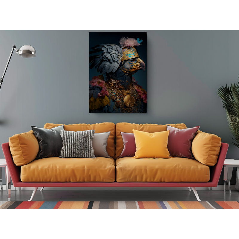 Aigle de la garde royale sur toile, H 24 po x l 16 po x P 1 po