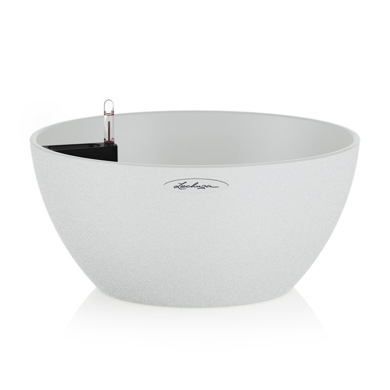 Pot Planter, 18.3cm H x 39.5cm W x 39.5cm D, Quartz White