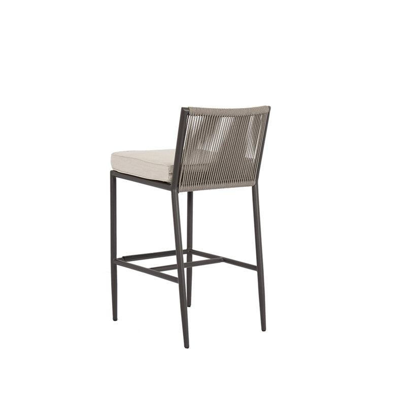 Pietra Outdoor Bar Stool, Bar Stool (30" Seat Height), Echo Ash Sunbrella®