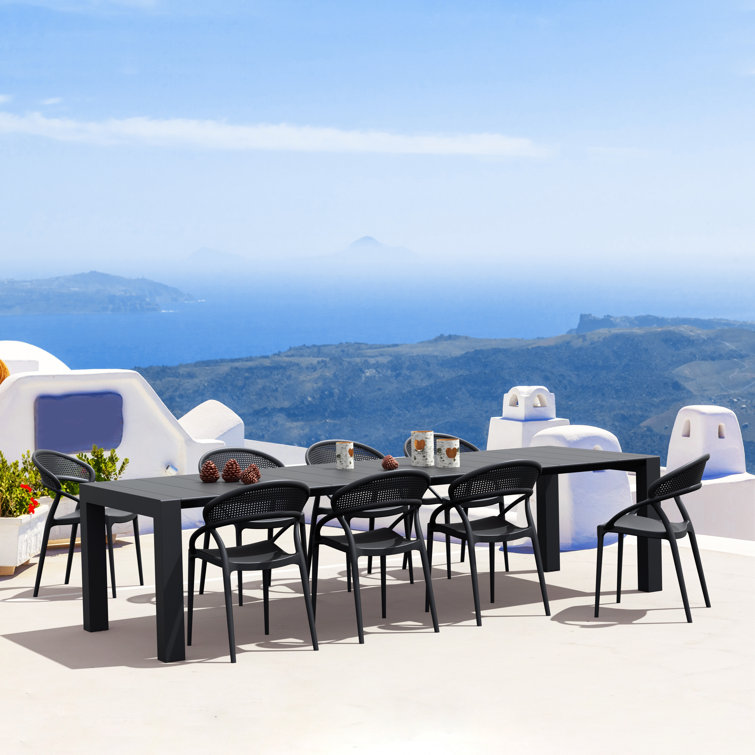 Farrah 8 - Person Patio Dining Set with Extendable Rectangular Table